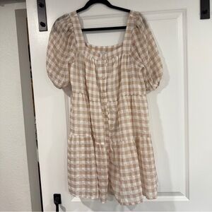 EN SAISON Pink + White Gingham Dress